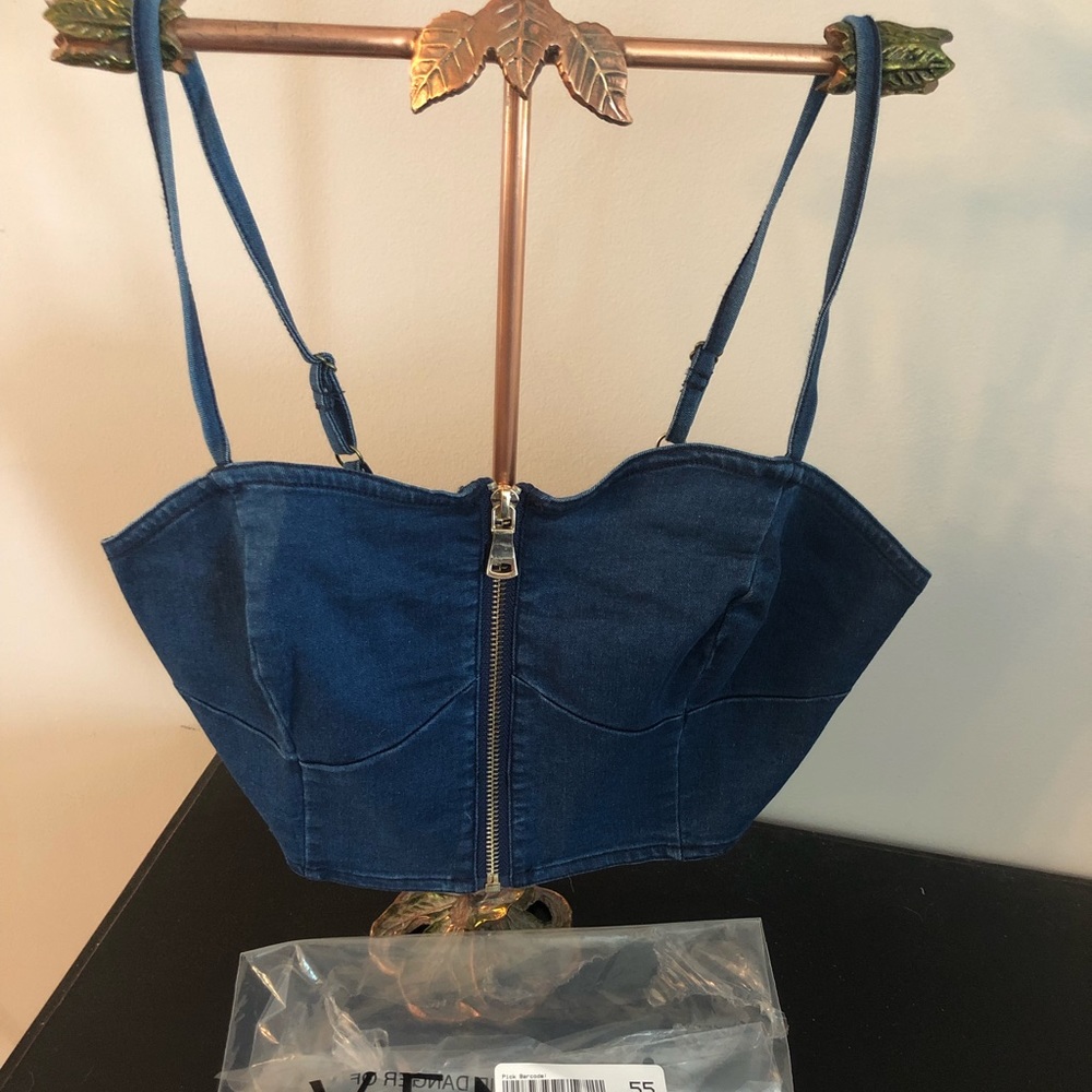 💙NEW  Venus dark wash jean short top💙